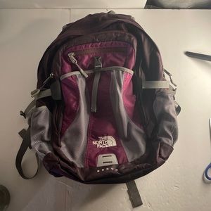 The North Face Recon Flex Vent Laptop Backpack School Purple GrayHiking Camp